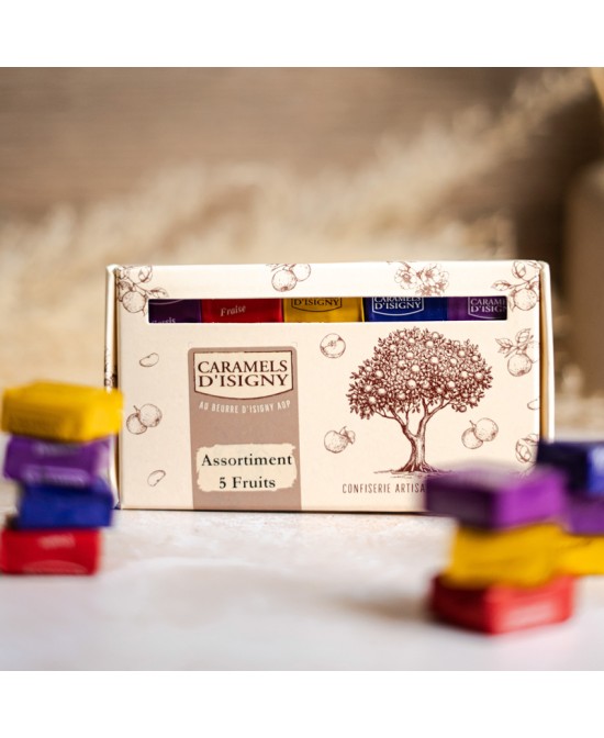 Karamelky ovocné v krabičce 140g