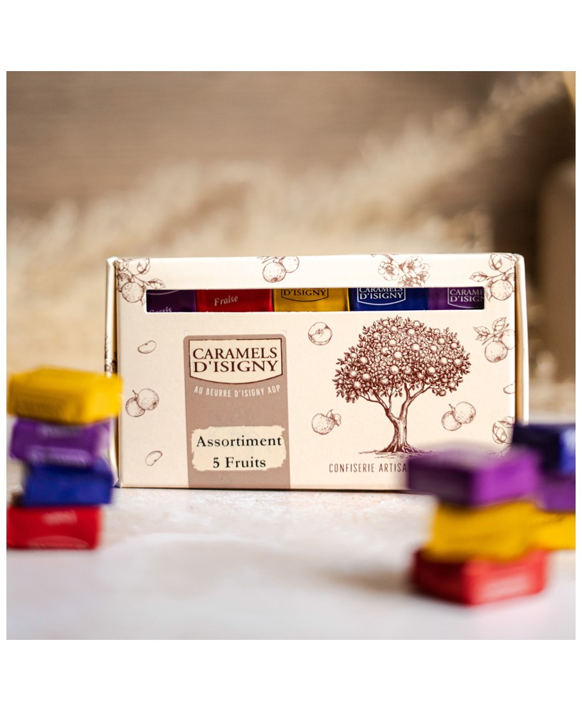 Karamelky ovocné v krabičce 140g