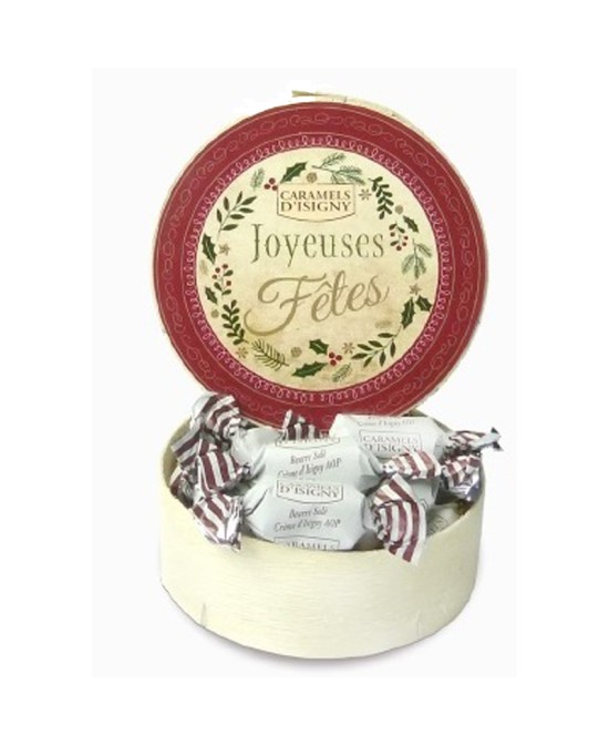 Vánoční karamelky kulatá krabička 75g