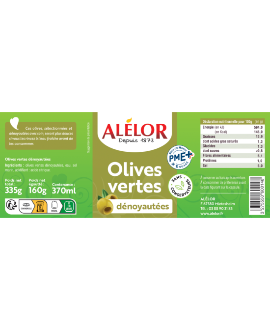 Zelené olivy bez pecek