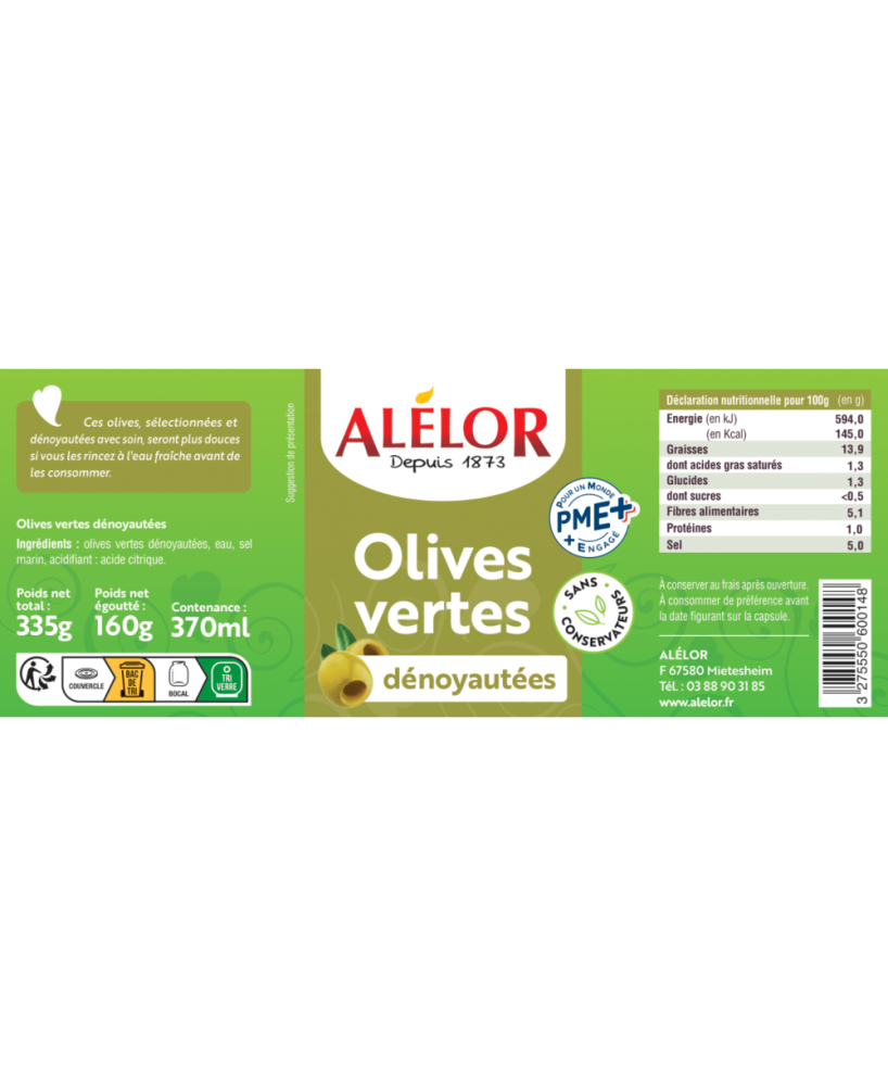 Zelené olivy bez pecek